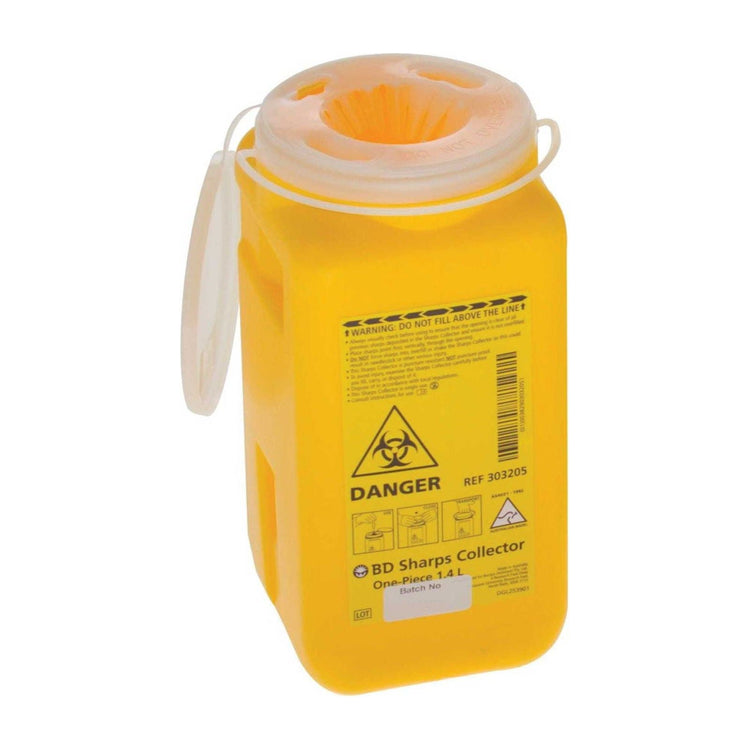 1.4L Sharps Container Needle Biohazard Bin Disposal - Medical Waste Collector - Magdasmall