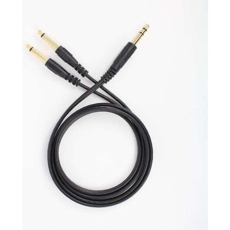 1.5m Gold Plated 6.35mm Male to 2x 6.35mm Male Mono Y Splitter Audio Cable - Magdasmall