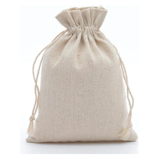 10-Piece Cotton Linen Drawstring Gift Bags - Magdasmall