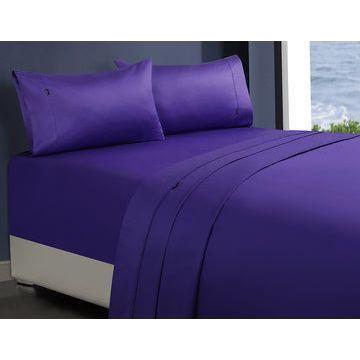 1000tc egyptian cotton 1 fitted sheet and 2 pillowcases queen violet - Magdasmall