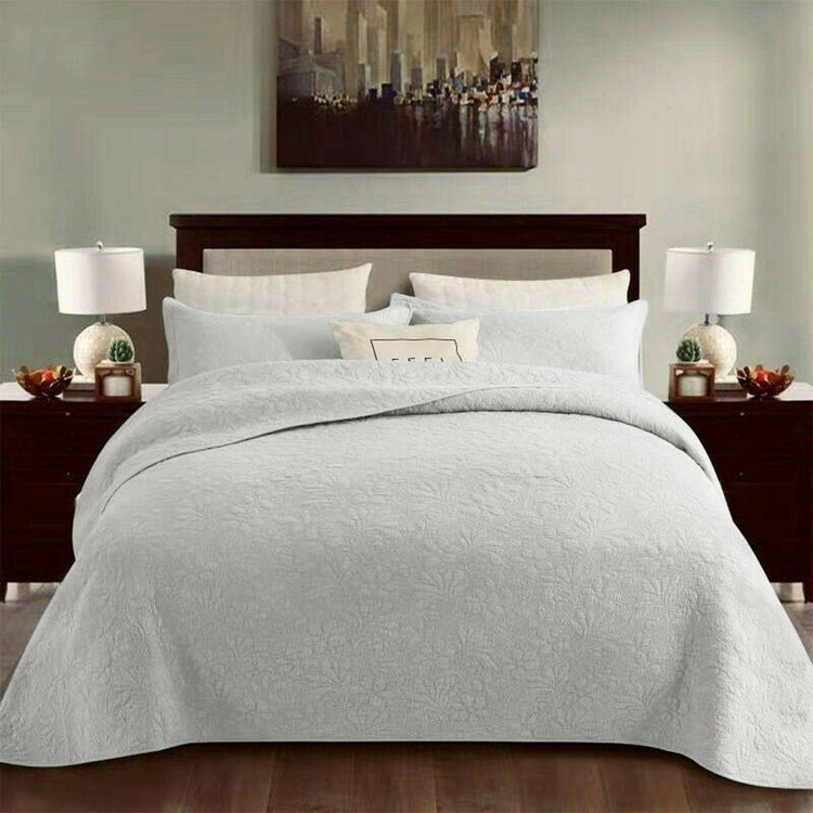 100% Cotton Coverlet Set Floral White Queen - Magdasmall