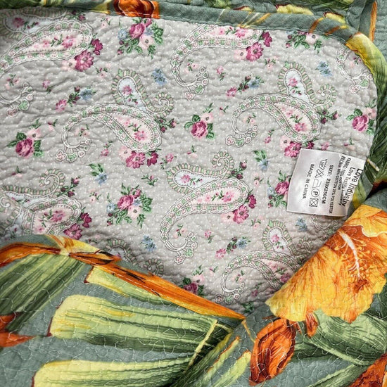 100% Cotton Lightly Quilted Coverlet Set Birds of Paradise Queen 230 x 250 cm - Magdasmall