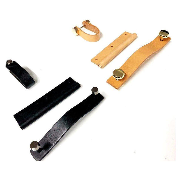 100% Genuine Leather Door Knob Cabinet Kitchen Drawer Handle Pull laundry gold - Magdasmall