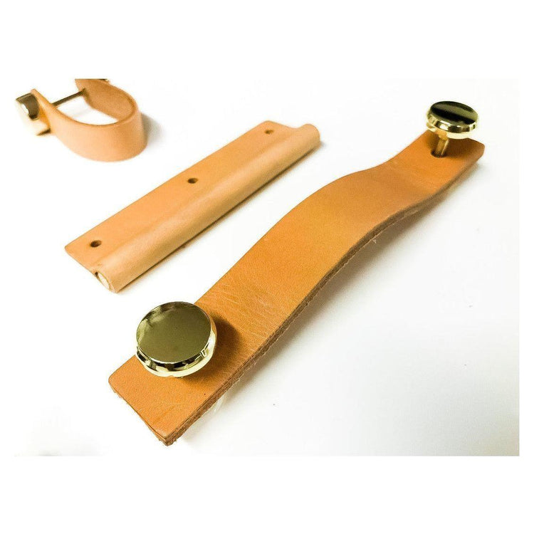 100% Genuine Leather Door Knob Cabinet Kitchen Drawer Handle Pull laundry gold - Magdasmall