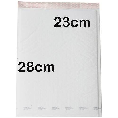 100 Piece Pack - 28 x 23cm White Bubble Padded Envelope Bag Post Courier Mailer Shipping Safe Fragile Self Seal - Magdasmall