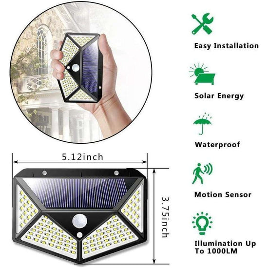 100 Waterproof LED Motion Sensor Solar Security Lights Outdoor (2pack) - Magdasmall
