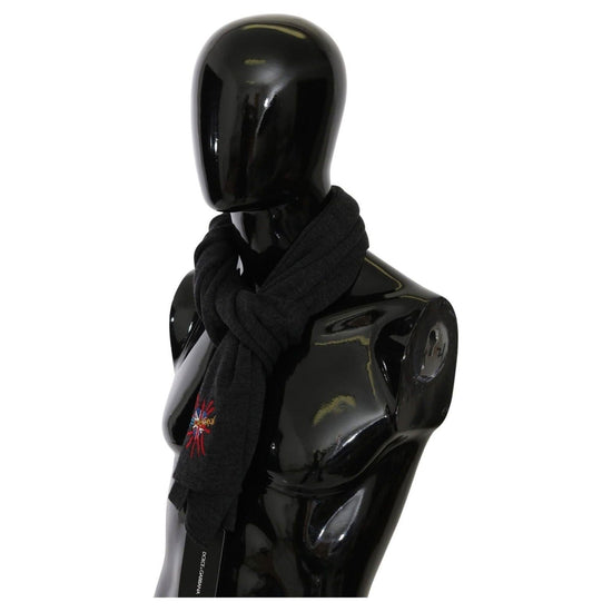 100% Wool Gray Scarf with