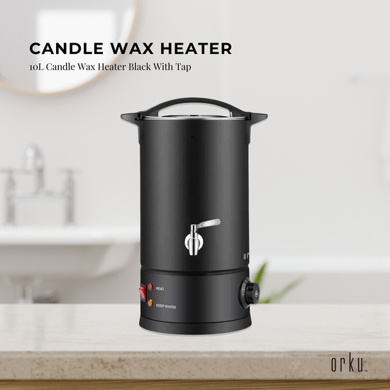 10L Candle Wax Heater Black With Tap - Soy Wax Melter Candle Making Pot - Magdasmall
