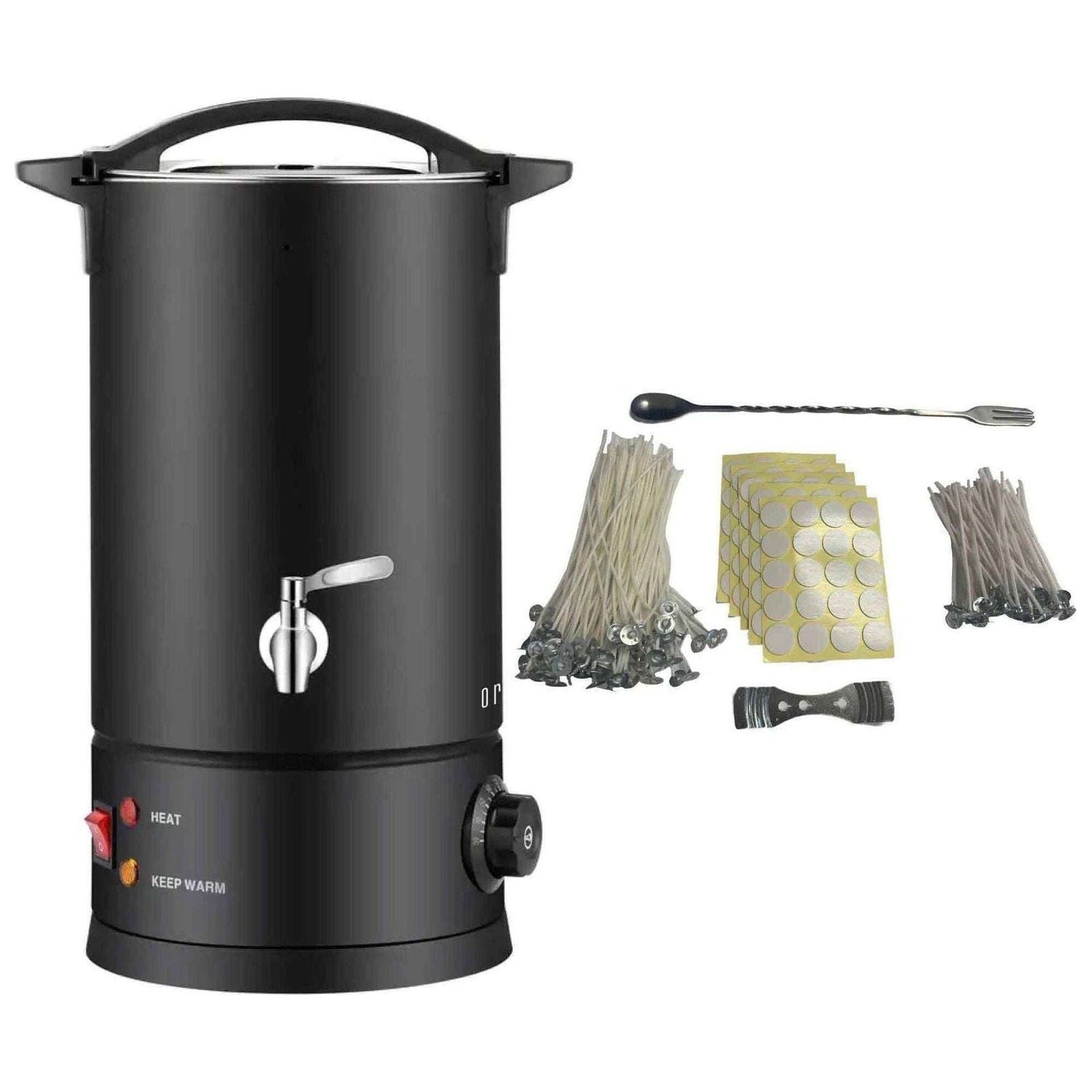 10L Candle Wax Heater Black With Tap And Accessories - Candle Wax Melter - Magdasmall