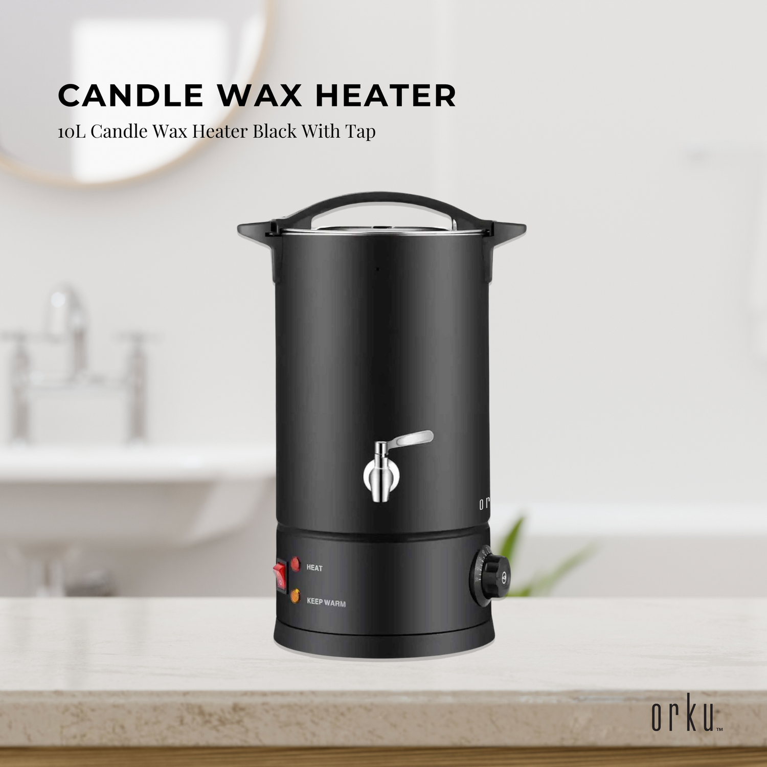 10L Candle Wax Heater Black With Tap And Accessories - Candle Wax Melter - Magdasmall