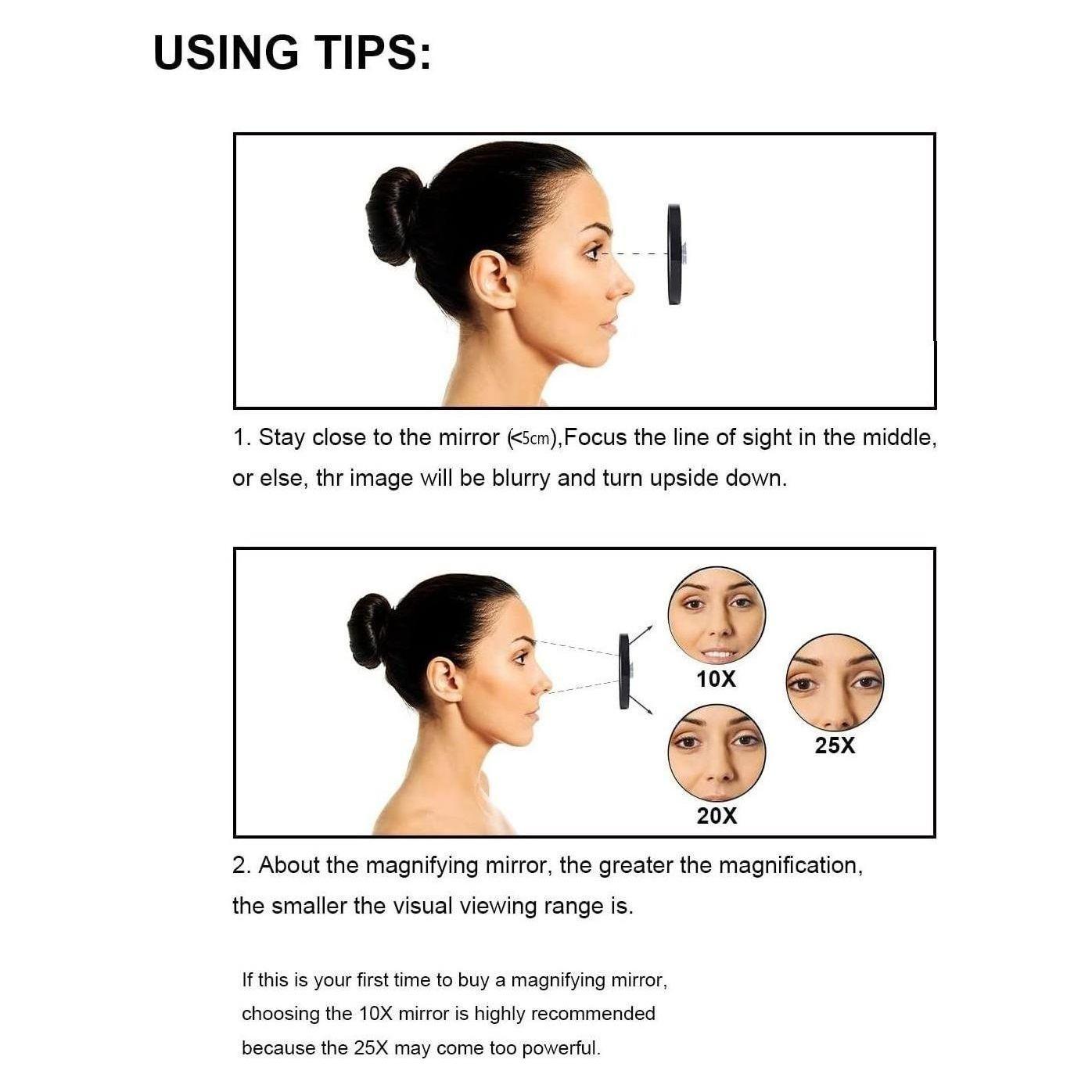 10X Magnifying Mirror and Eyebrow Tweezers Kit for Travel - Magdasmall