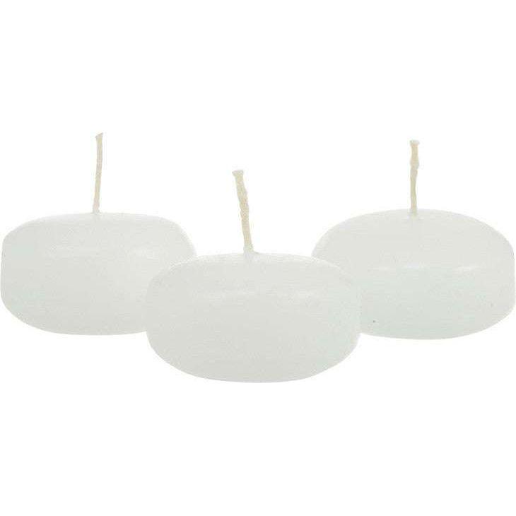 10 Pack of 6 Hour White Floating Candles - 5.8cm diameter - wedding party decoration - Magdasmall