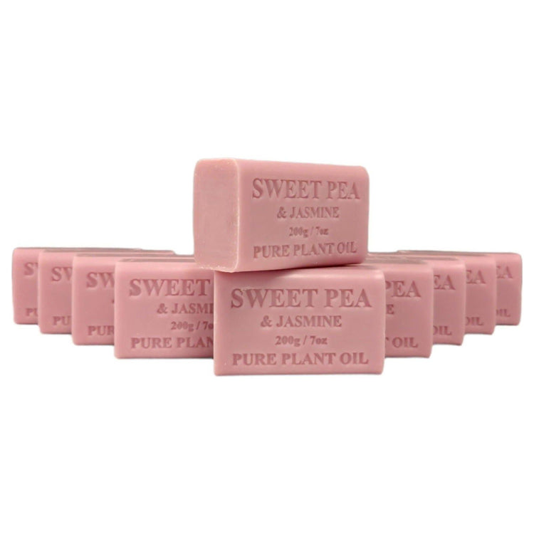 10x 200g Plant Oil Soap Sweet Pea Jasmine Scent Pure Natural Vegetable Base Bar - Magdasmall