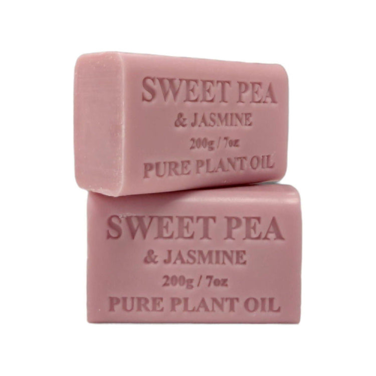 10x 200g Plant Oil Soap Sweet Pea Jasmine Scent Pure Natural Vegetable Base Bar - Magdasmall
