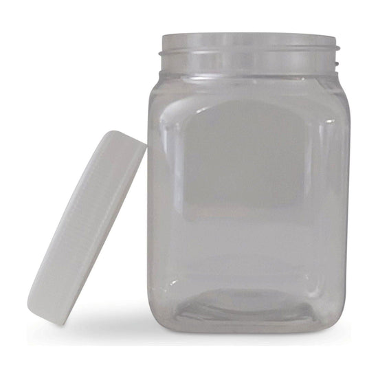 10x 250g Plastic Honey Jars + Lids - Square Clear Food Grade Packaging Containers - Magdasmall