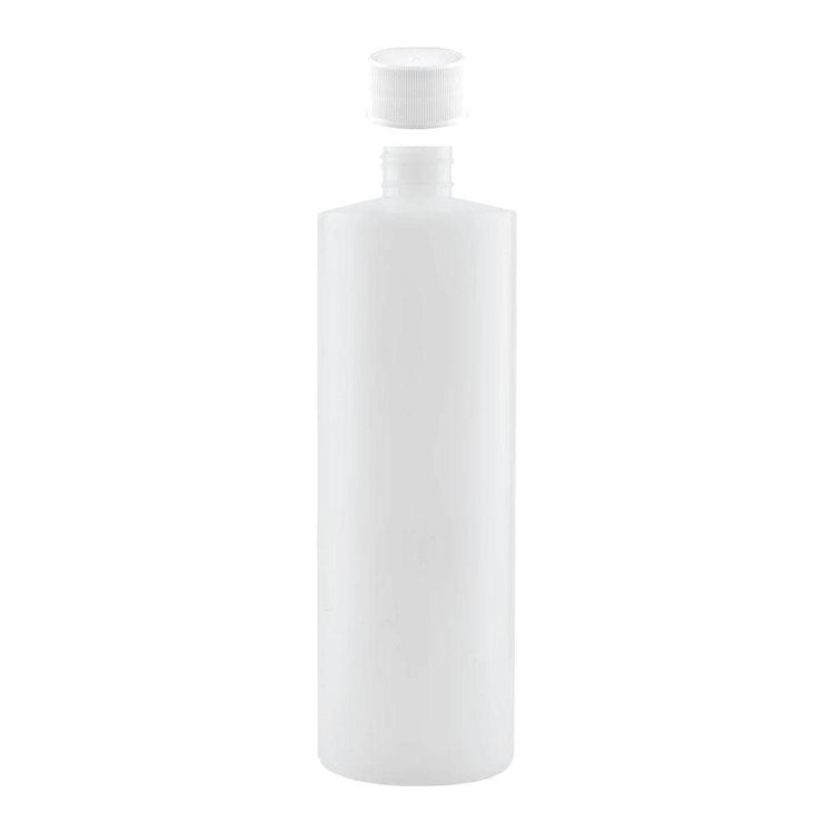 10x 500ml Clear HDPE Round Bottle + 28/410 Caps - Empty Plastic Food Storage - Magdasmall