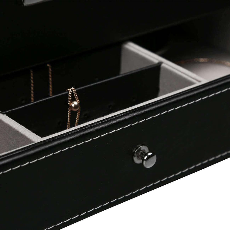 12 Slot PU Leather Lockable Watch and Jewelry Storage Boxes (Black) - Magdasmall