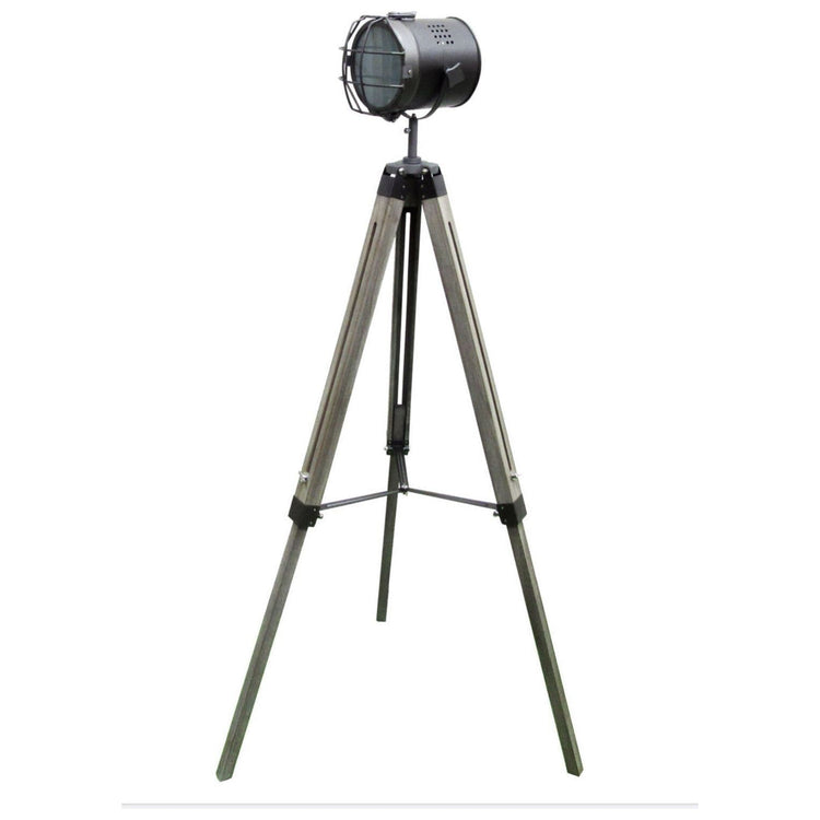 139cm Nautical Tripod Floor Lamp w Steel Grey Lamp Head Searchlight Spot Light Modern - Magdasmall