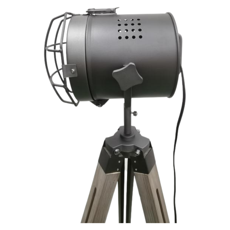 139cm Nautical Tripod Floor Lamp w Steel Grey Lamp Head Searchlight Spot Light Modern - Magdasmall