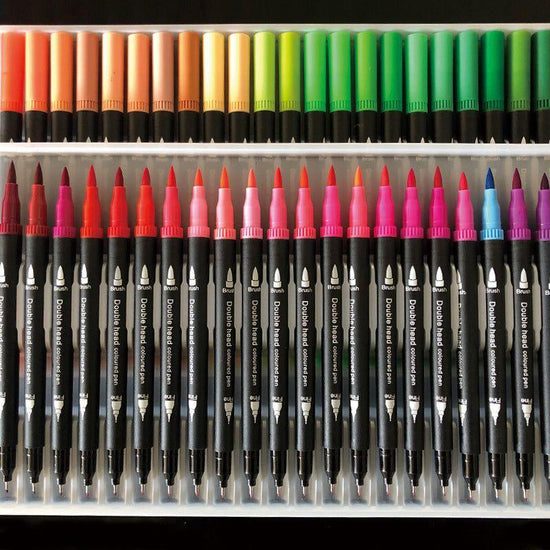 140-Color Dual-Head Brush and Fine Tip Marker Set - Vibrant Colors for Art and Craft Projects - Magdasmall