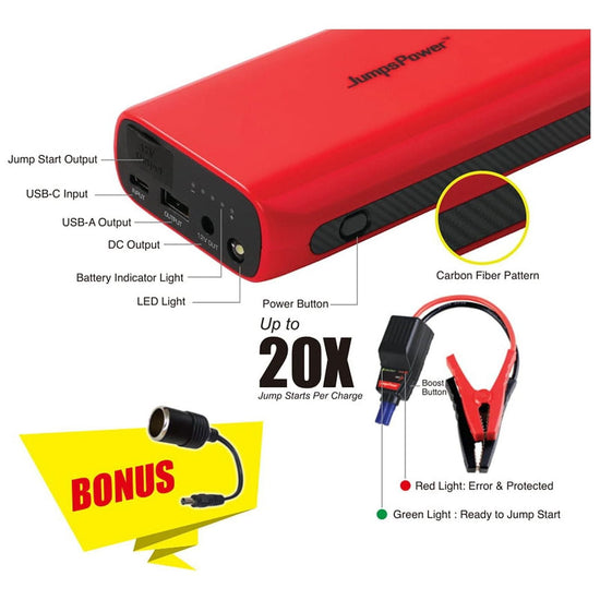 1500A JumpsPower Jump Starter Powerbank 29600mWh 12V Phone Car Battery Charger GT - Magdasmall