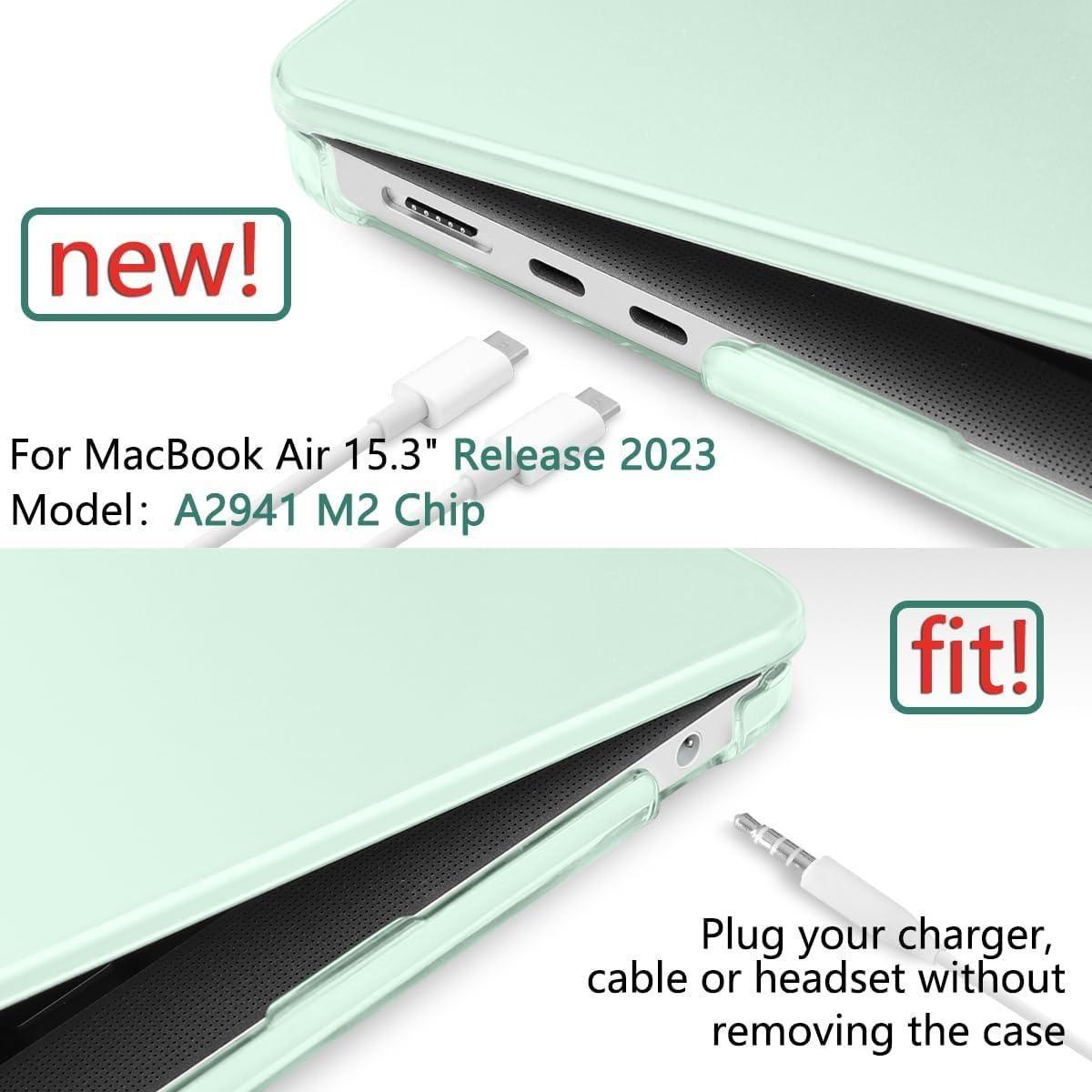 15 inch Air 2023 MacBook Air Matte Case  A2941 M2 Chip Hard Shell Case Keyboard Cover Green - Magdasmall