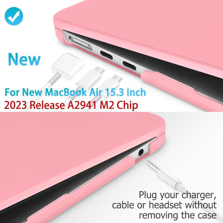 15 inch Air 2023 MacBook Air Matte Case A2941 M2 Chip Hard Shell Case Keyboard Cover Pink - Magdasmall