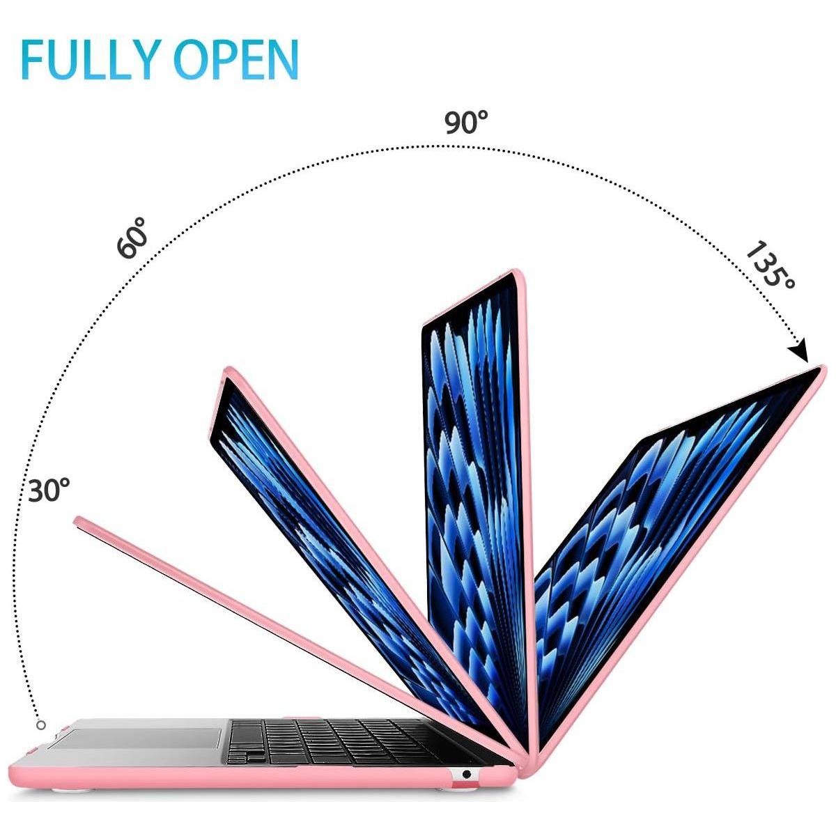 15 inch Air 2023 MacBook Air Matte Case  A2941 M2 Chip Hard Shell Case Keyboard Cover Pink - Magdasmall