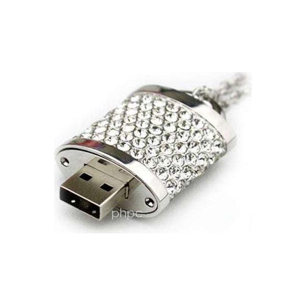 16GB Crystal Lock Pendant USB Flash Drive Pen Stick Memory (Silver) - Magdasmall