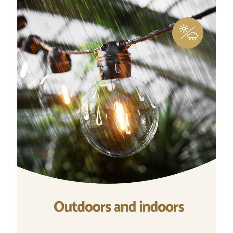 17m Solar Festoon Lights Outdoor LED String Light Wedding Christmas Party - Magdasmall