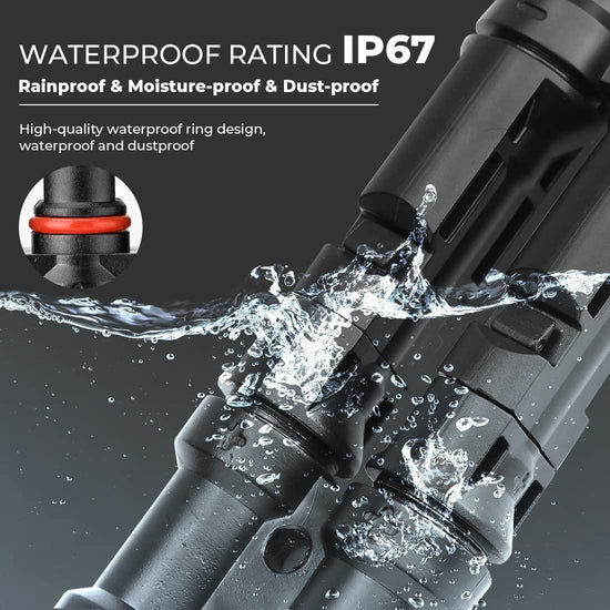 1 Pair 2 To 1 2 branch Waterproof T Branch Cable Connectors Solar PV Panel Connector Male & Female - Magdasmall