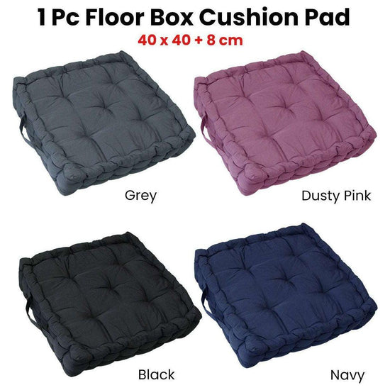1 Pc Floor Box Cushion Pad 40 x 40+ 8 cm Navy - Magdasmall