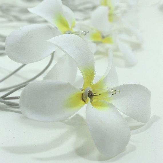 1 Set of 20 LED White Frangipani Flower Battery String Lights Christmas Gift Home Wedding Beach Party Decoration Outdoor Table Centrepiece - Magdasmall