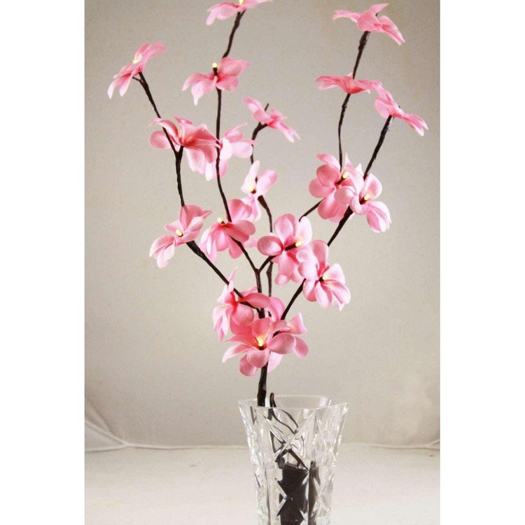 1 Set of 50cm H 20 LED Pink Frangipani Tree Branch Stem Fairy Light Wedding Event Party Function Table Vase Centrepiece Decoration Girl Bedroom - Magdasmall