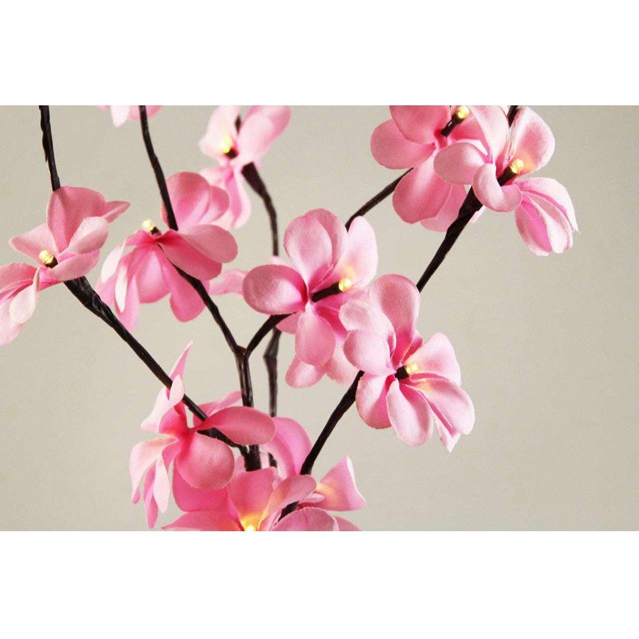 1 Set of 50cm H 20 LED Pink Frangipani Tree Branch Stem Fairy Light Wedding Event Party Function Table Vase Centrepiece Decoration Girl Bedroom - Magdasmall