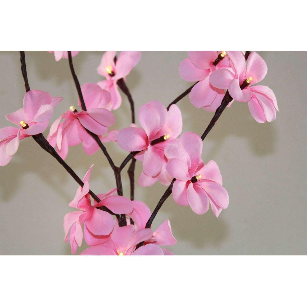 1 Set of 50cm H 20 LED Pink Frangipani Tree Branch Stem Fairy Light Wedding Event Party Function Table Vase Centrepiece Decoration Girl Bedroom - Magdasmall