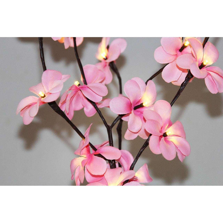 1 Set of 50cm H 20 LED Pink Frangipani Tree Branch Stem Fairy Light Wedding Event Party Function Table Vase Centrepiece Decoration Girl Bedroom - Magdasmall