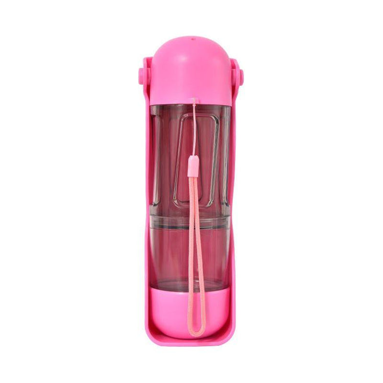 2-in-1 Portable Pet Water and Food Bottle - Leak-Proof Design with Water Lock and Easy Dispenser,300ml Water+200ml food feeder Blue Colour - Magdasmall