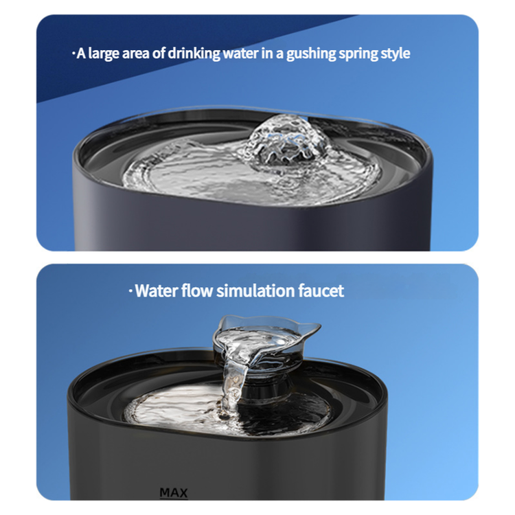 2.2L Beginner Package Pet Water Fountain with Faucet Flow and USB Interface – Black Design - Magdasmall