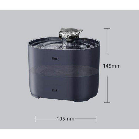 2.2L Standard Package Pet Water Fountain with Faucet Flow and USB Plug – Black Design - Magdasmall
