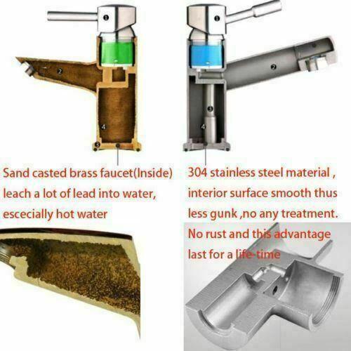 2023 Brushed Brass Gold L shape 3 way filter water kitchen mixer tap faucet Stainless steel Made PVD plated - Magdasmall