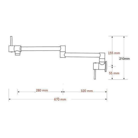 2023 Brushed Gold Kitchen tap Wall Mounted Pot Filler Single Cold Water inlet - Magdasmall