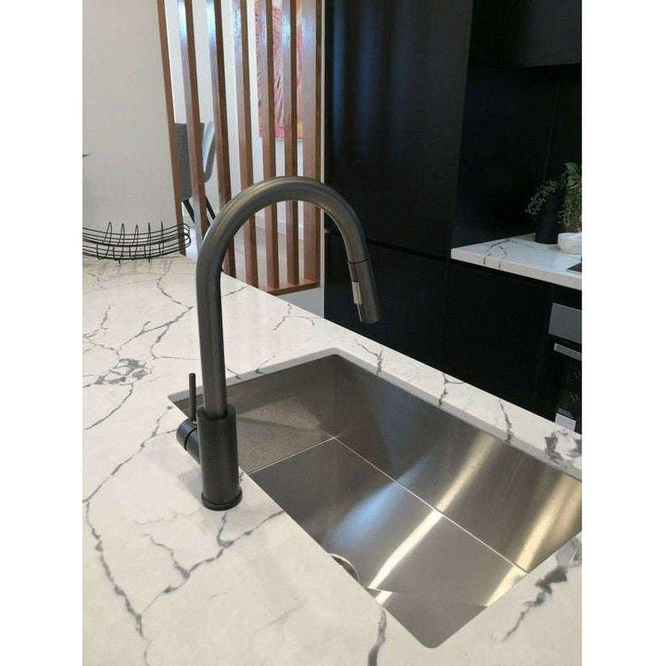 2023 Brushed Nickel Pull out Kitchen tap solid stainless steel made - Magdasmall