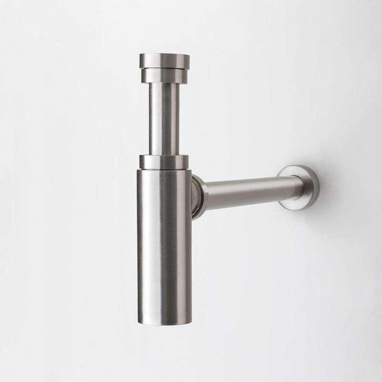 2023 Brushed Nickel p trap ROUND BOTTLE TRAP 32/40 mm WASTE for wall hung basin vanit - Magdasmall