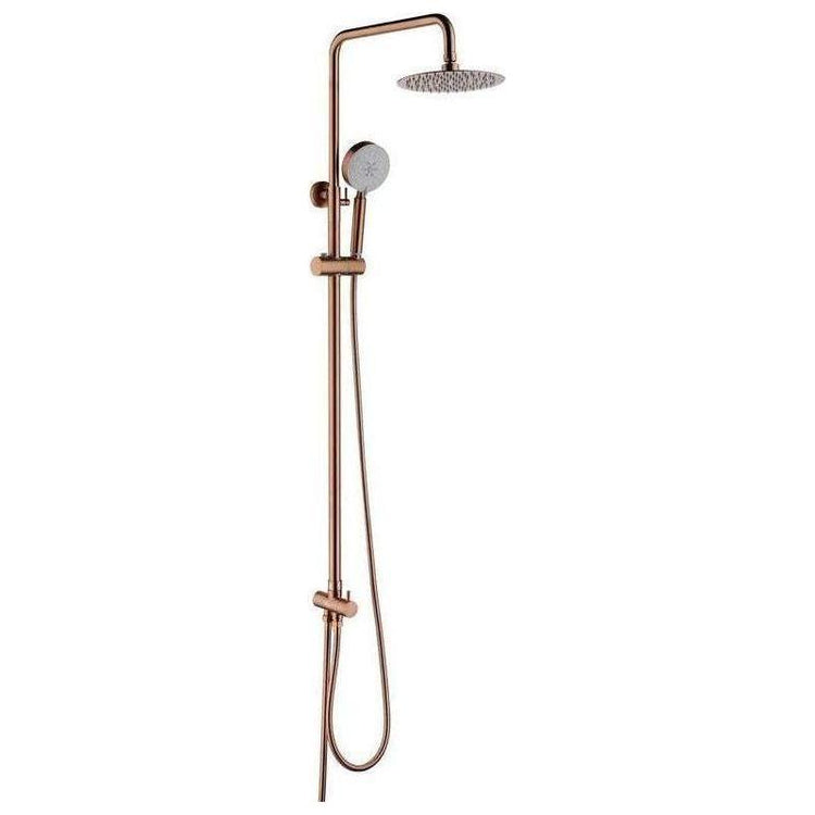 2023 Brushed Rose Gold Copper Solid Stainless Steel 304 made shower set w diverter 200 mm head sprayer hand held head - Magdasmall