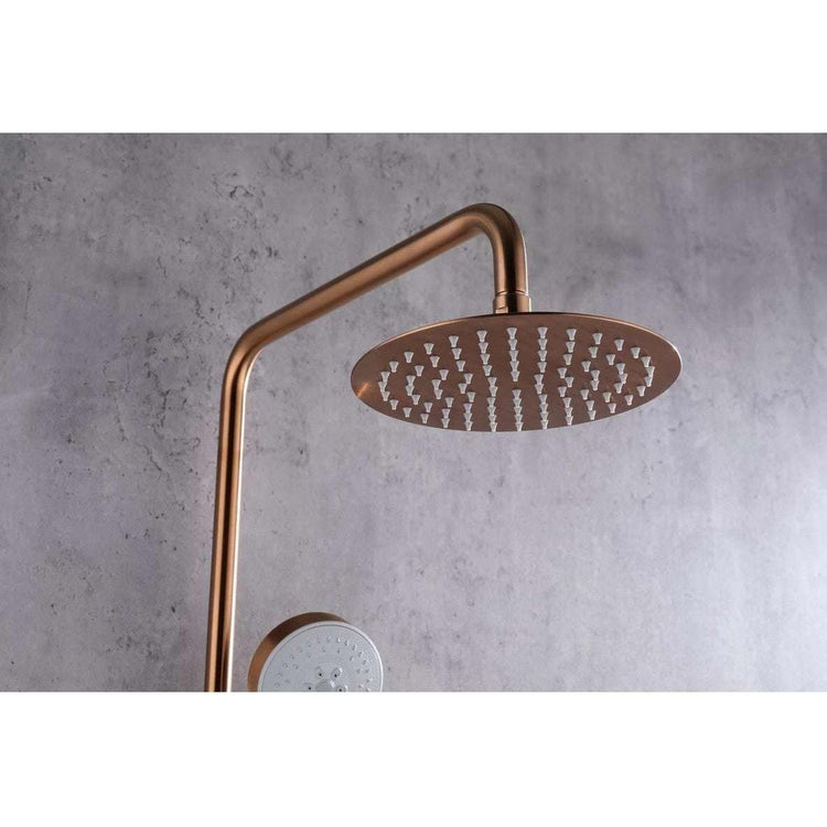 2023 Brushed Rose Gold Copper Solid Stainless Steel 304 made shower set w diverter 200 mm head sprayer hand held head - Magdasmall