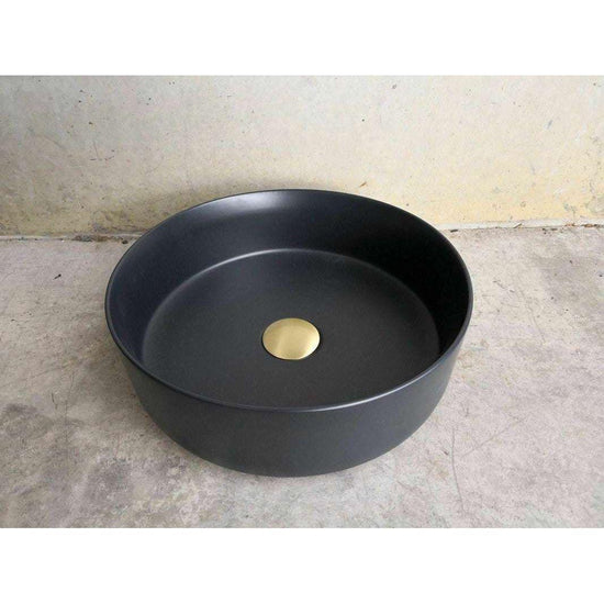 2023 Matte Black matte white matte Pink Green Gold Copper Round 360 mm Dia top counter basin porcelain sink - Magdasmall