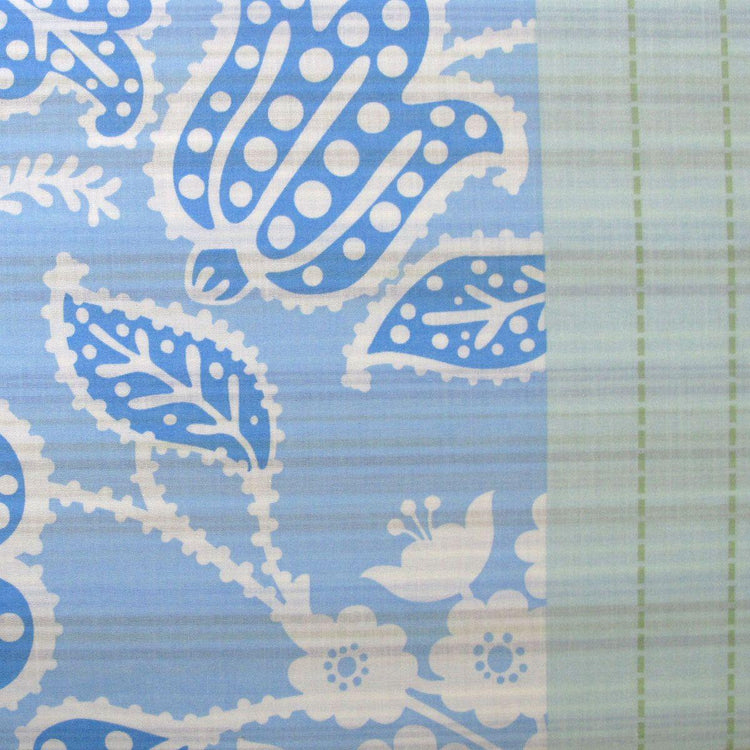 225TC Java Floral Blue Polyester Cotton Quilt Cover Set Single - Magdasmall