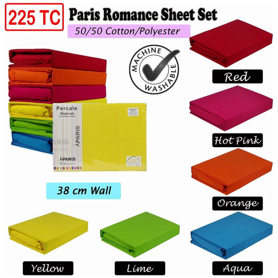 225TC Paris Romance Sheet Set Red KING SINGLE - Magdasmall