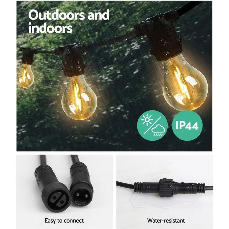 23m LED Festoon String Lights Outdoor Christmas Decorations Wedding Garden Party - Magdasmall